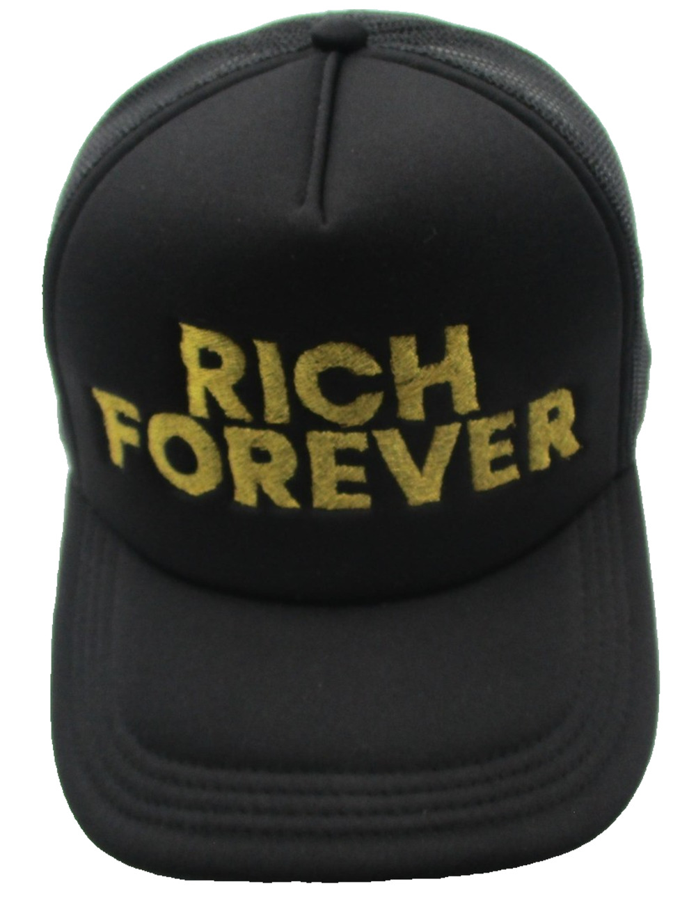 Crowns By Lids Rich Forever Hat Cap Snap Back Mens One Size Black Gold Lettering